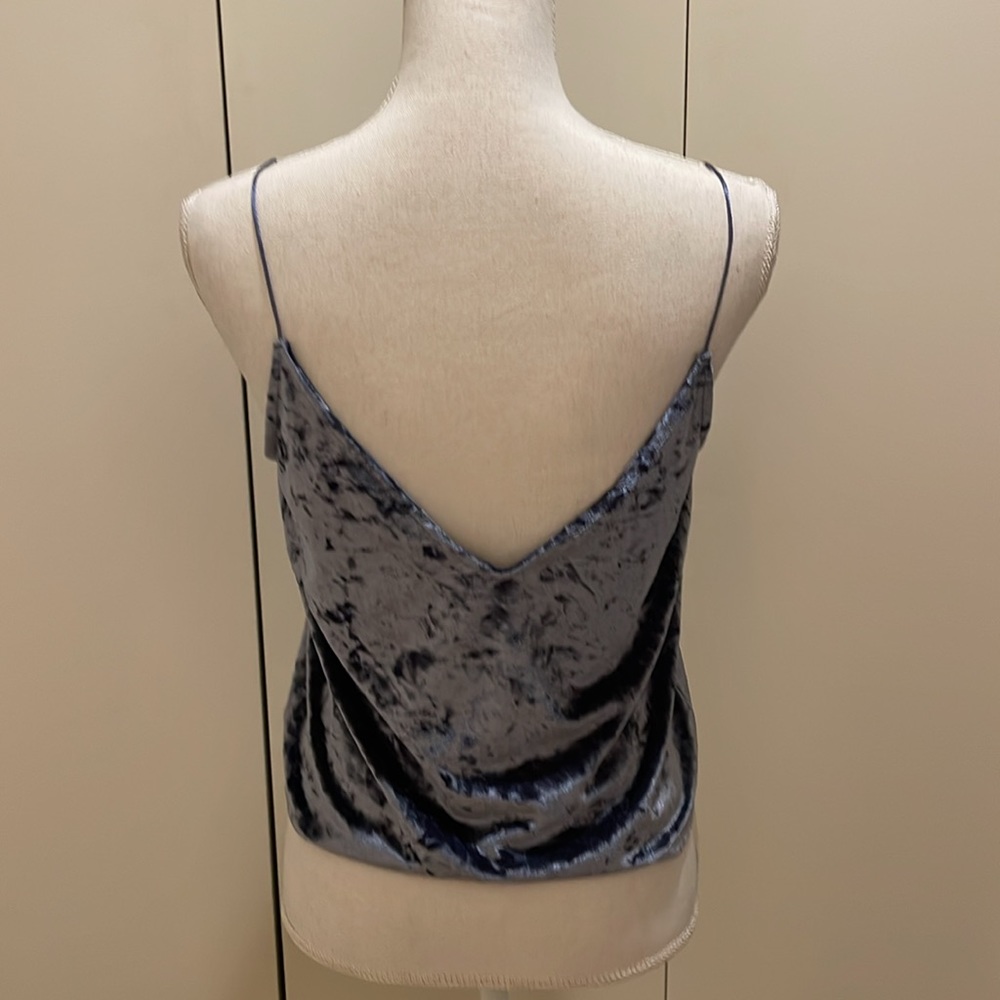 H &M crushed velvet blue camisole size small #92 - Picture 4 of 4